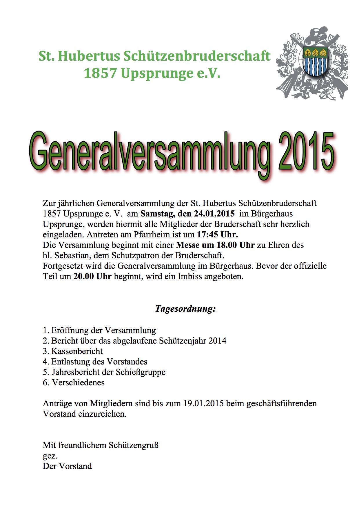 Generalversammlung 2015